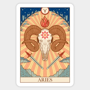 Zodiac sign tarot card Aries Sticker